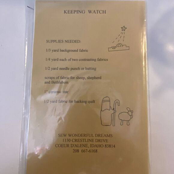 Vtg Sew Wonderful Dreams SWD37 Keeping Watch Mini Quilt Pattern Home Decor - Picture 4 of 5